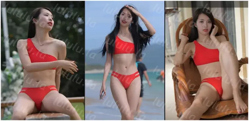 [自行打包] 魔镜街拍 碧玉05 微红眼眶MF00864 红色泳衣 [607p+13.1GB][百度盘]-福利岛