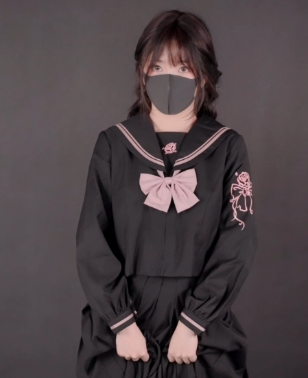 玩偶姐姐 HongKongDoll-11.1私信新 黑色学生妹（1V,378M）-恋夜福利