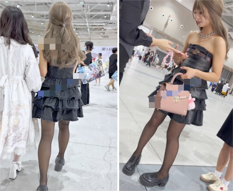 【KFC】极品纯欲风萌妹长相甜美。短裙黑丝半透内内前后CD[624M]