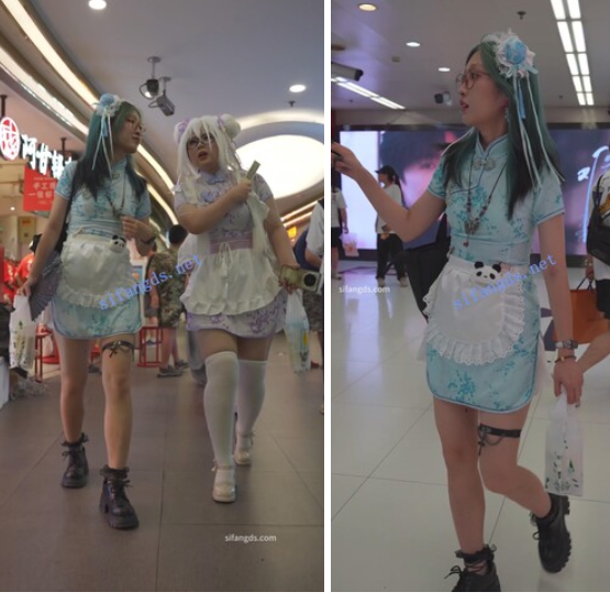 (BC-AA-424)中华娘旗袍小姐姐逛街..白色窄内扶梯楼梯被抄底[478M]-福利岛