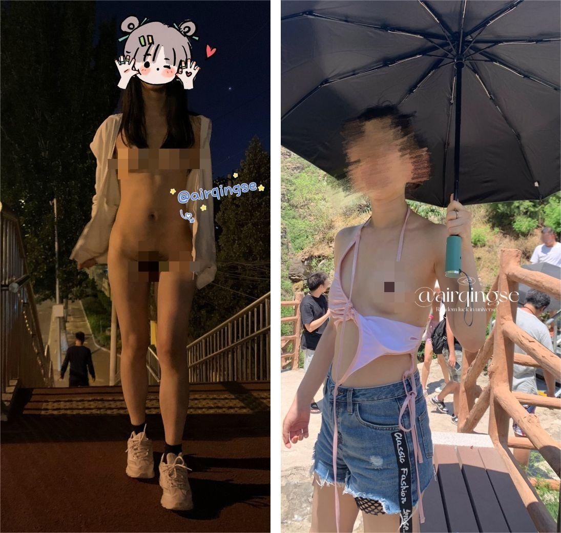 2025年6月最新,推特【天青色-airqingse】,北京夫妻,露出大神,各种公共场所的人前露出,交换群P 10V568M