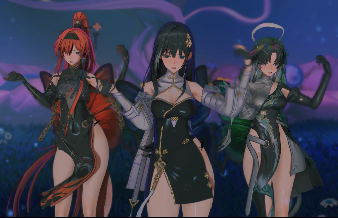 [MMD]zzzwen：鸣潮三人组-SHAKE IT[910M]-福利岛