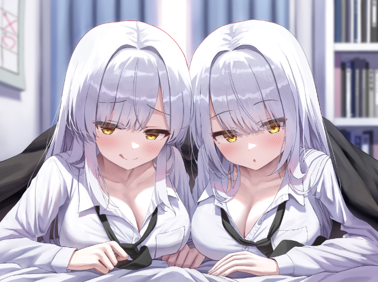 【ASMR】[简体中文版]青春期舔耳症候群～与变得无法抑制舔耳冲动的银发阴沉双胞胎每天深入舔耳性交～