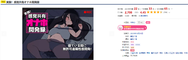 【互动SLG】実験！感覚共有オナホ開発録 DL版[生肉]