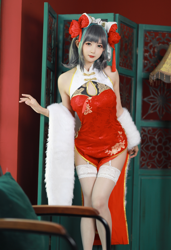 51酱 NO.018 碧蓝航线 柴郡新春旗袍 【12P55M】