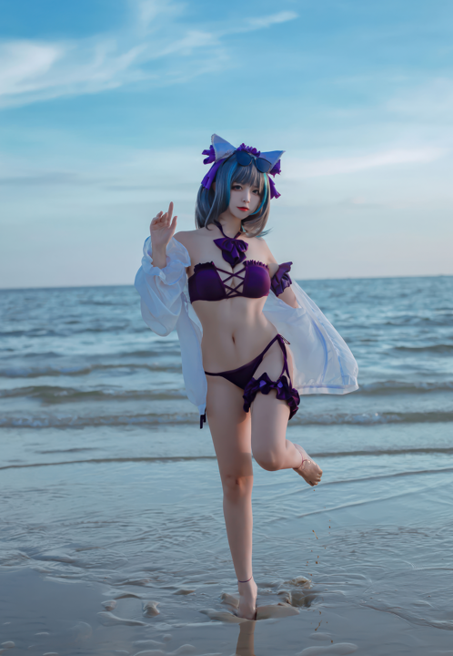 二佐Nisa – 碧蓝航线 柴郡 泳装 【30P 372MB】-福利岛