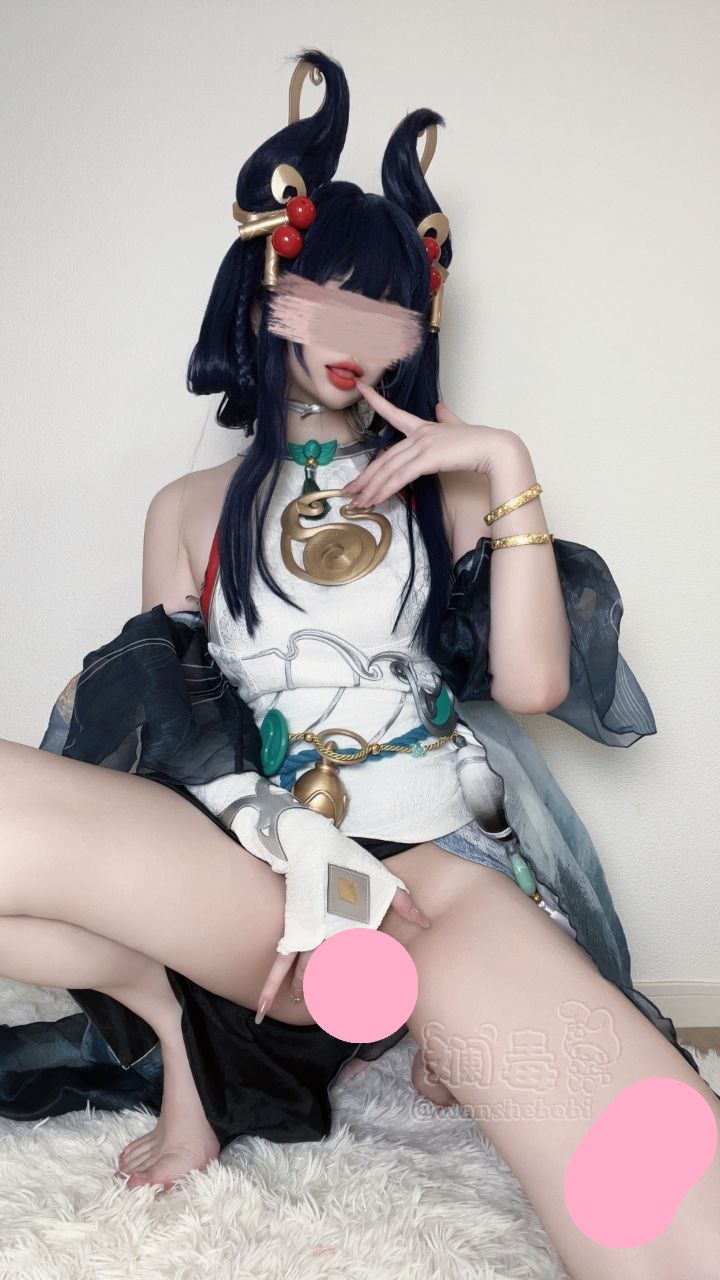 斓毒 wanshebobi cos 离恨烟 幻龙黑丝塞入白虎嫩穴，紫色大幻龙骑乘自慰❤️ 1V128M百度盘-福利岛