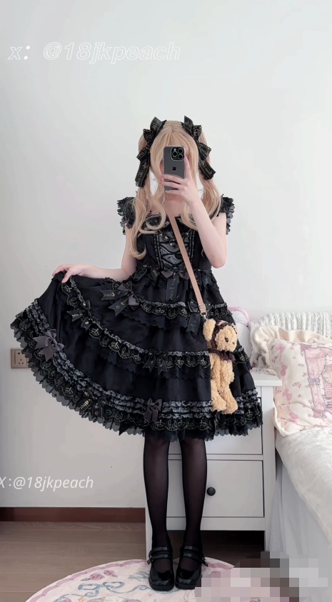 仙仙桃 18jkpeach 黑色洛丽塔-福利岛