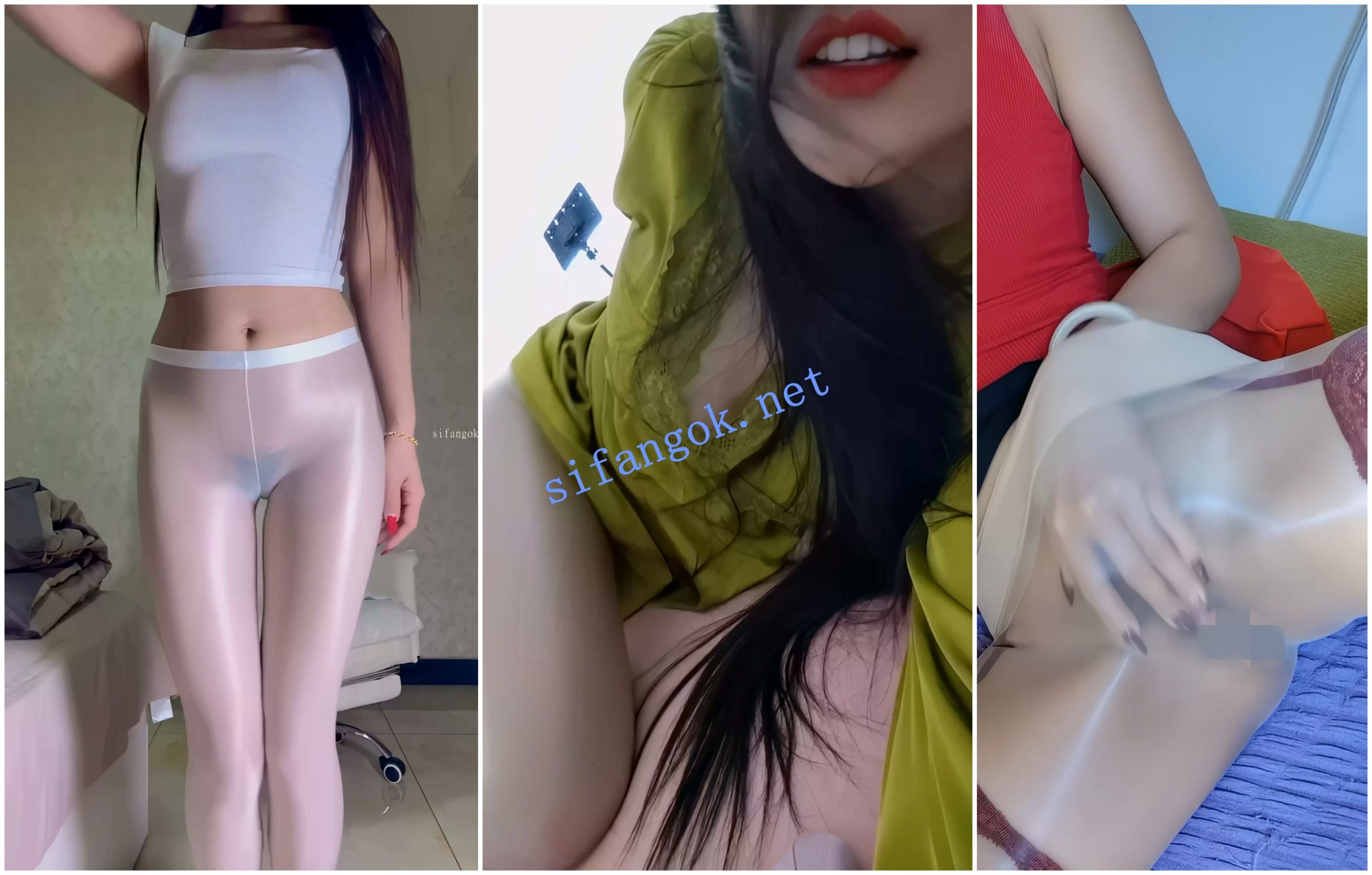 【抖音福利】亮油黑丝无内丝袜长腿御姐【桃子】自慰掰穴【21V】【9.09G】 预览图 8