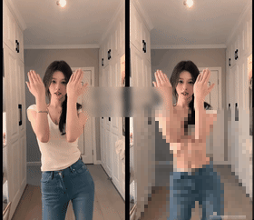 【AI重磅】抖音网红 小白菜晚上好 一只77 脱衣舞蹈日常对比【2V】【1.67G】 预览图 12