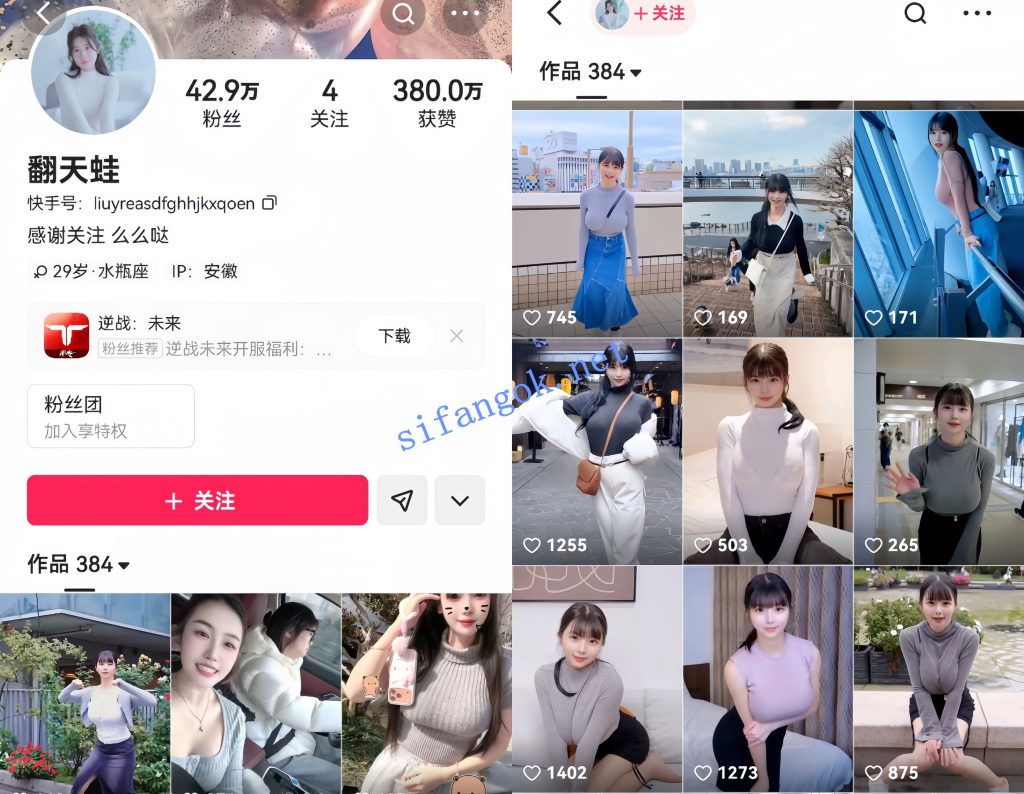 【快手】翻天蛙 高颜好身材主播情趣内衣福利定制5V【5V】【303M】 预览图 1