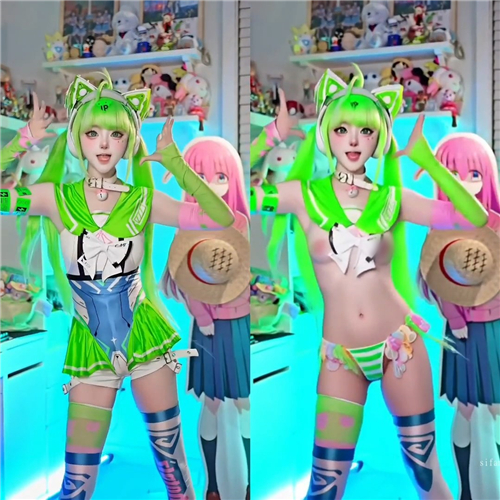 超能！AI脱衣网红美女万象合集 抖音风去衣裸舞对比 第七篇【230V】【1.58G】 预览图 33