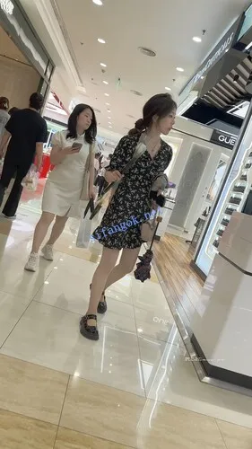 【永久专享】【KFC】长裙学生妹和闺蜜逛街·拿着花四处找帅哥·肉丝袜粉内【1V】【666M】 预览图 3