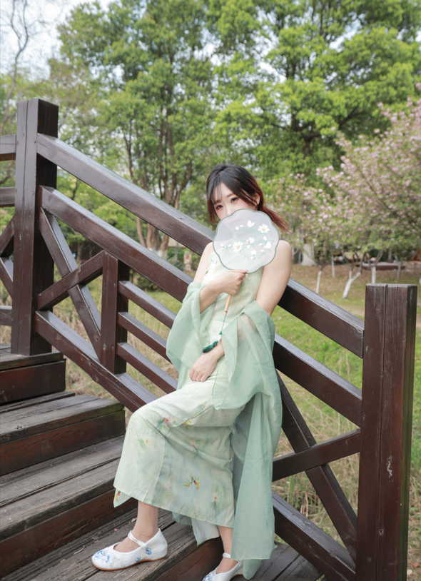 丝恋摄影 小梦 古风青色轻纱汉服 小布鞋裸足 【276P1V5.5G】 预览图 2