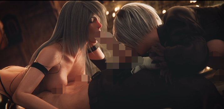 Erovirus 2602：2B&A2 极品黑丝姐妹花贴身侍奉榨精[320M]-福利岛