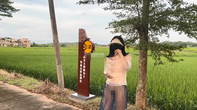人气露出女神，【cikaimoon】，薄纱全透明，户外乡下乱逛，从白天到黑夜，闲逛青花瓷古镇好刺激！【2v】 预览图 2