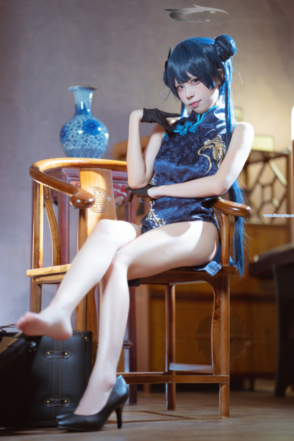 三無人型 – 蔚蓝档案 龙华妃咲 旗袍【42P 429MB】