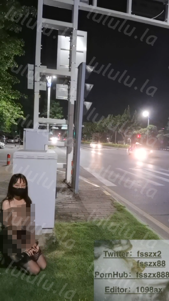 「冯珊珊」人前透视：换上透视装在马路上穿行 预览图 3