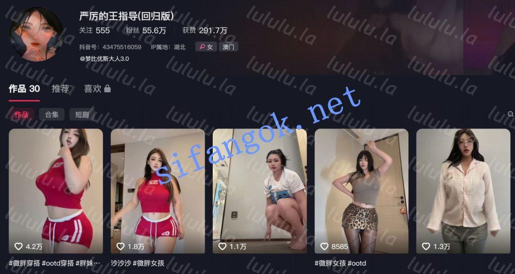 【抖音】严厉的王指导 55万粉丝肥美主播，情趣内衣骚舞8V【8V】【755M】