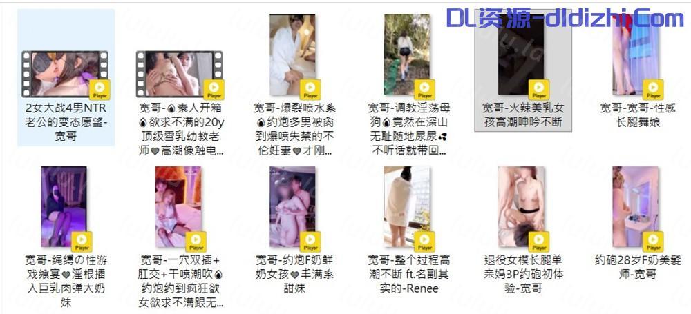 宽哥-2025 2026脸部打码 2女大战4男NTR等 12V合集 13.92 预览图 1