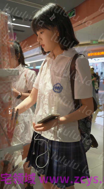 美妆店CD短发制服jk小学妹..侧脸清纯甜美 预览图 2