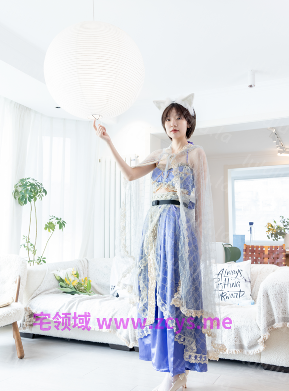 [BoBoSocks袜啵啵] NO.722 小甜豆 白丝蓝色汉服小狐娘 【167P1V6.67G】 预览图 2