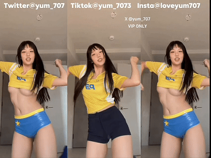 推特小美女 yum707玉米 世界杯主题-5 韩舞 别晃了晕奶 预览图 3