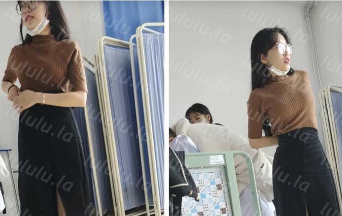 公司安排体检❤️屌丝同事趁机偷偷在外面偷拍女员工做乳房检查,被医生发现赶了出来