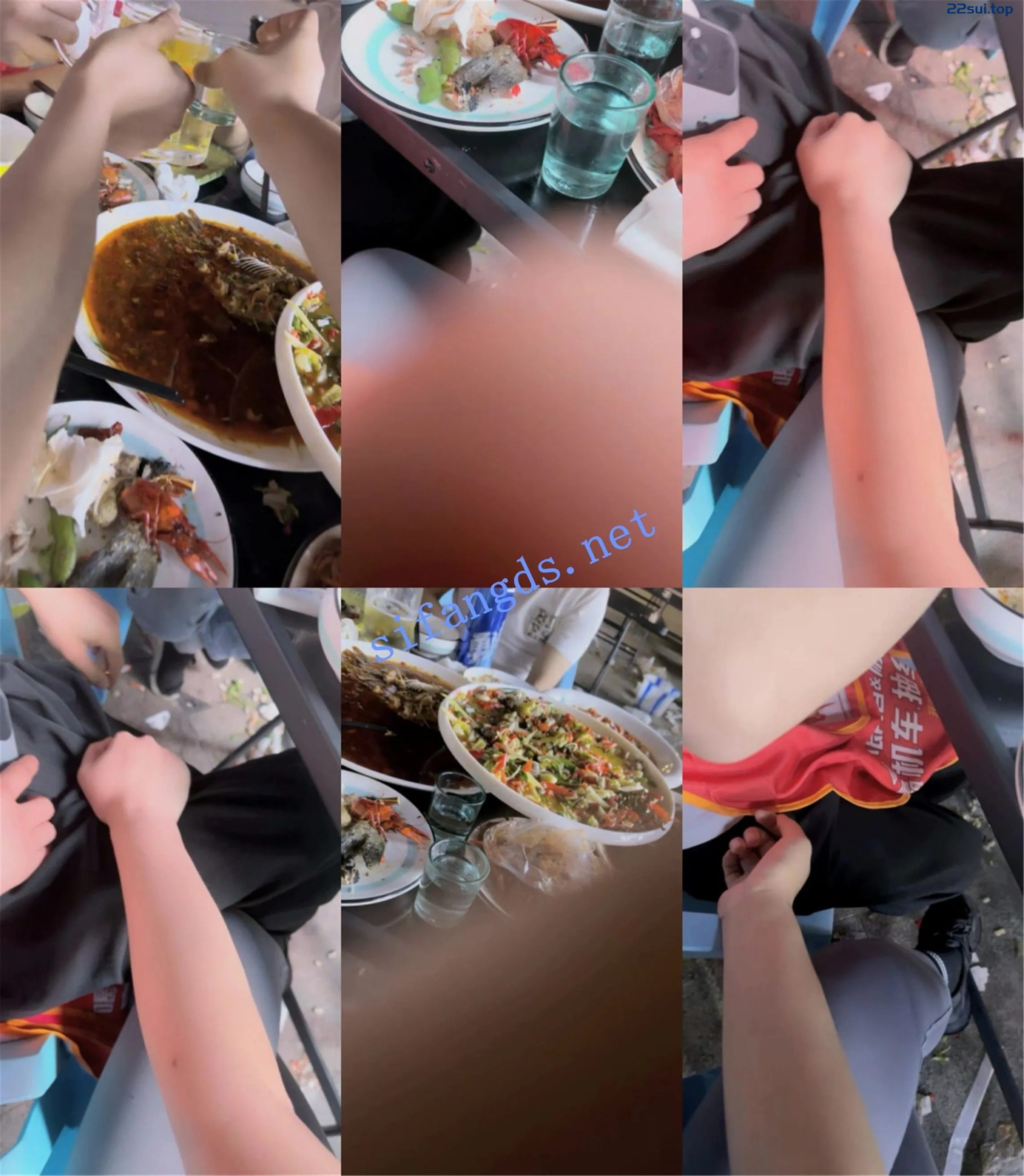 ❤♡场面很淫荡~【半吊子】半夜吃烧烤摸鸡鸡~3P大战内射