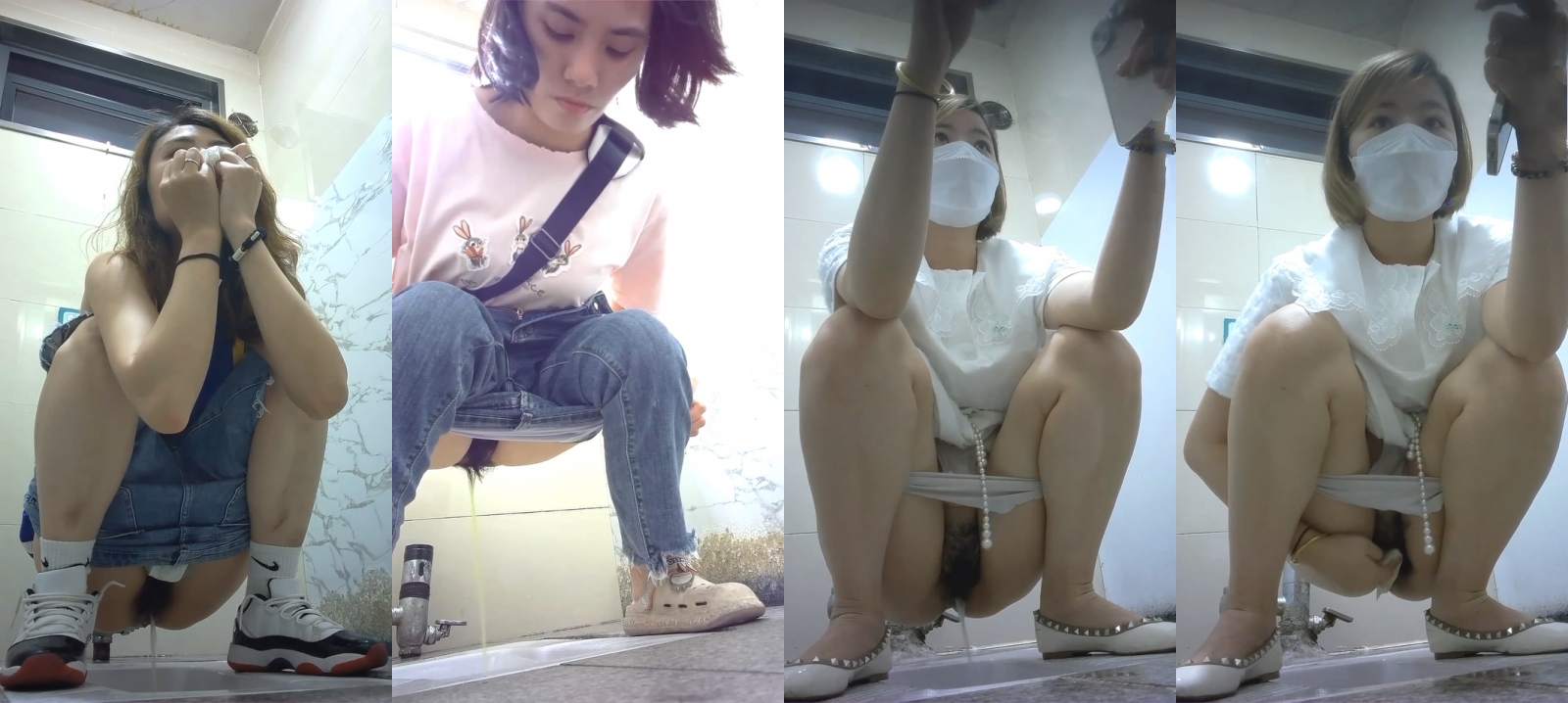 极品厕拍，正面脸逼同框偸拍多位少女少妇方便，闷骚女的蕾丝透明内裤很性感诱人啊 1.05GB