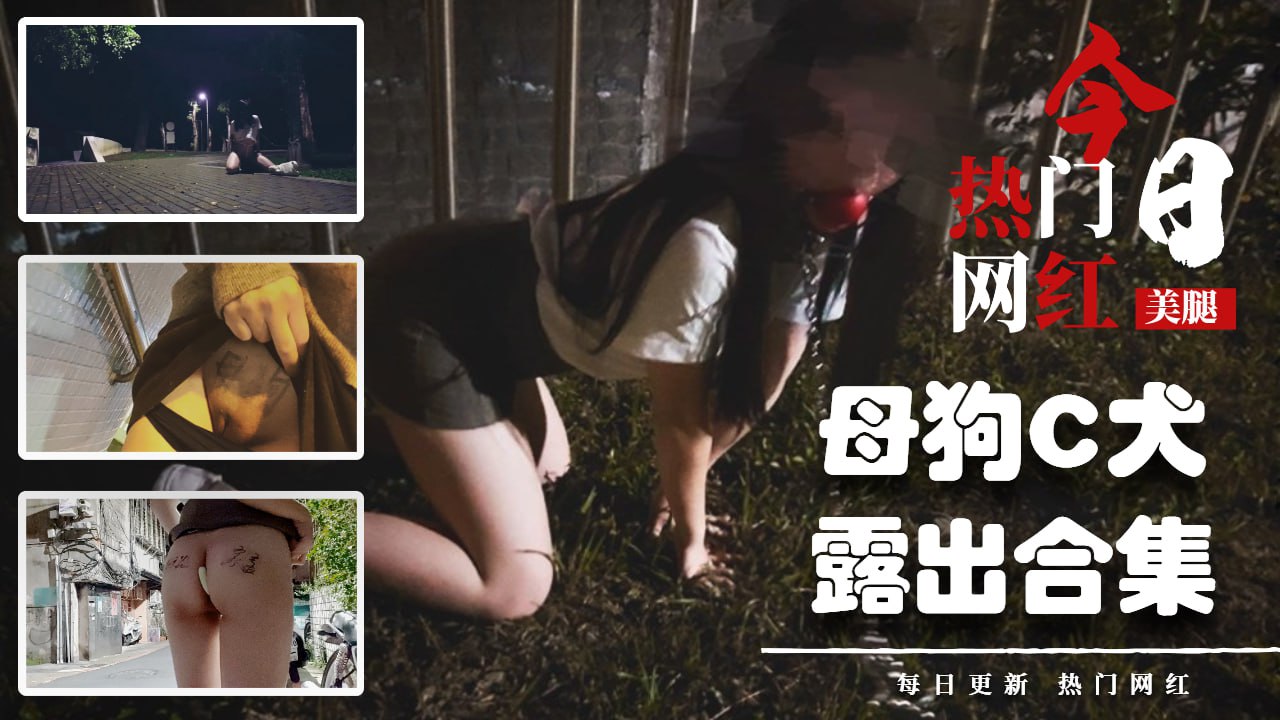 【SM调教】泄欲用母狗「C犬」户外露出！车流旁边经过，母狗嘴含口球，夹子夹屄和阴蒂，被大黑妞子爆插菊花 858.3MB