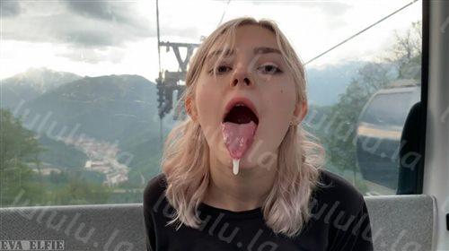 高颜值00后极品俄罗斯嫩模Eva Elfie缆车上为男友口交私拍流出 口技超棒 深喉裹射口爆 高清-福利岛