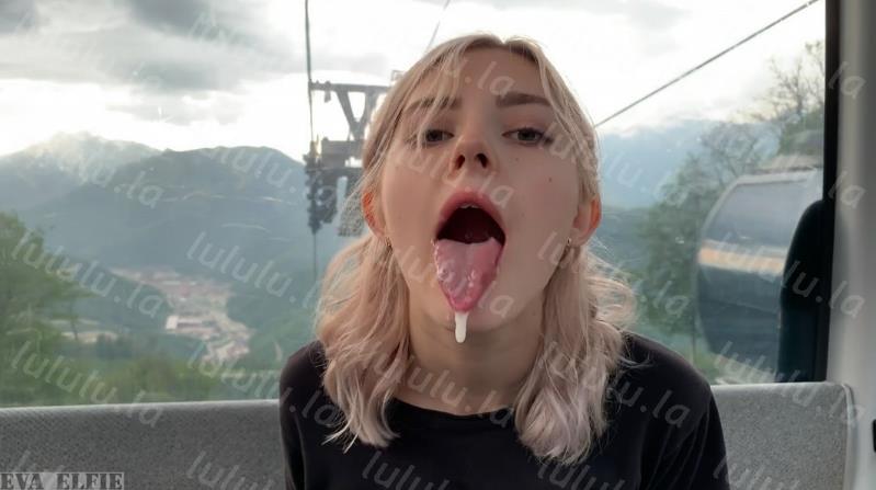 【网曝门事件】高颜值00后极品俄罗斯嫩模Eva Elfie缆车上为男友口交私拍流出 口技超棒 深喉裹射口爆 高清-福利岛
