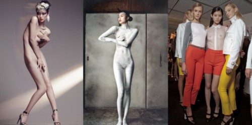 56114-高冷vs反差女神来袭~国内三大维密模特奚梦瑶、刘雯、何穗刺激透视凸点裸身走秀视图-福利岛