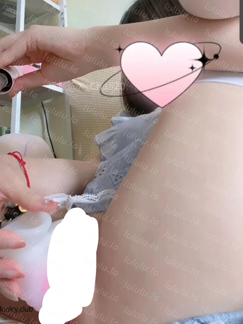 搽搽最新蓝色裙子自慰