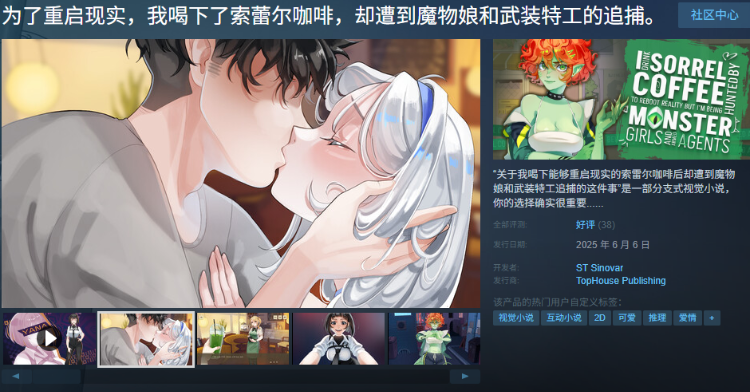 【互动SLG】为了重启现实，我喝下了索蕾尔咖啡，却遭到魔物娘和武装特工的追捕。Steam官方中文版[新作]