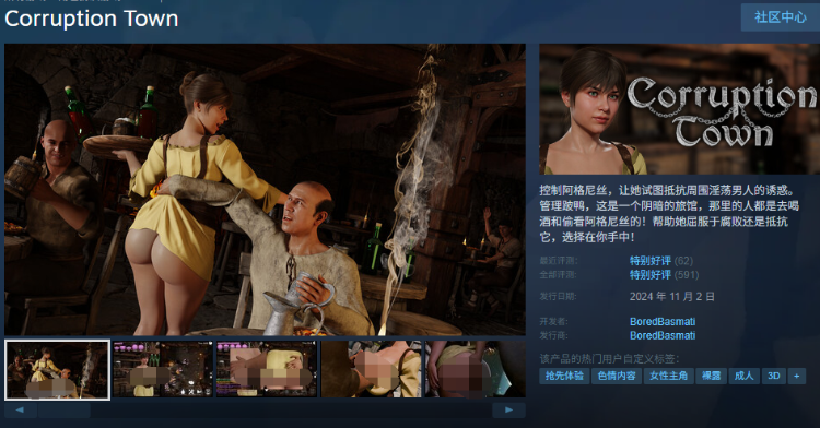 【欧美SLG】Corruption Town Ver0.9.2 Steam官方中文版[机翻]