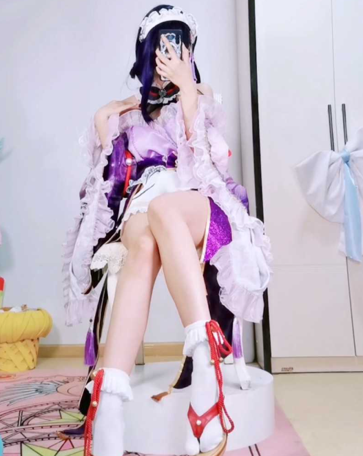 沐沐酱COS原神雷电将军女仆丝袜玉足模拟足交1v110mb