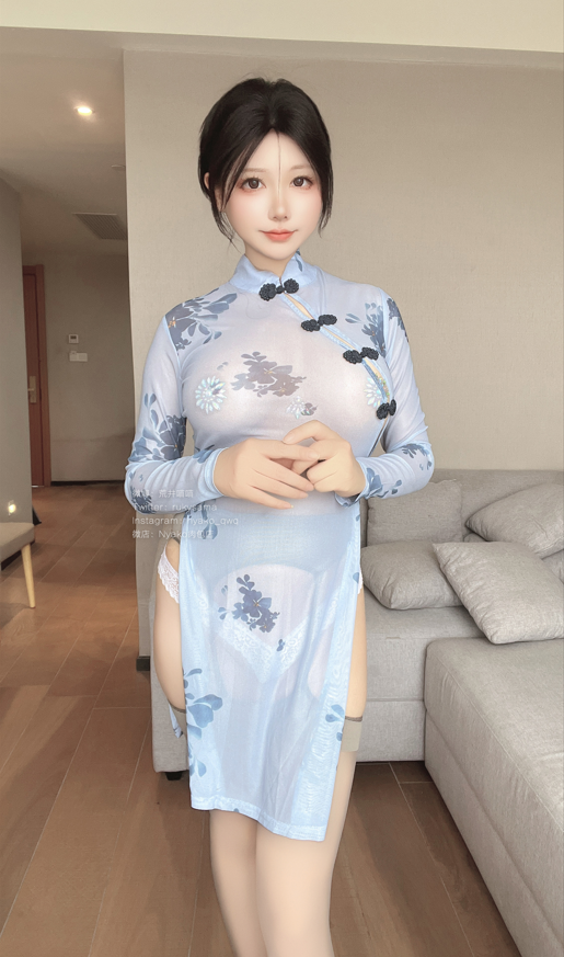 Nyako喵子 NO.073 自撮り31 灰丝旗袍 【55P1V649M】
