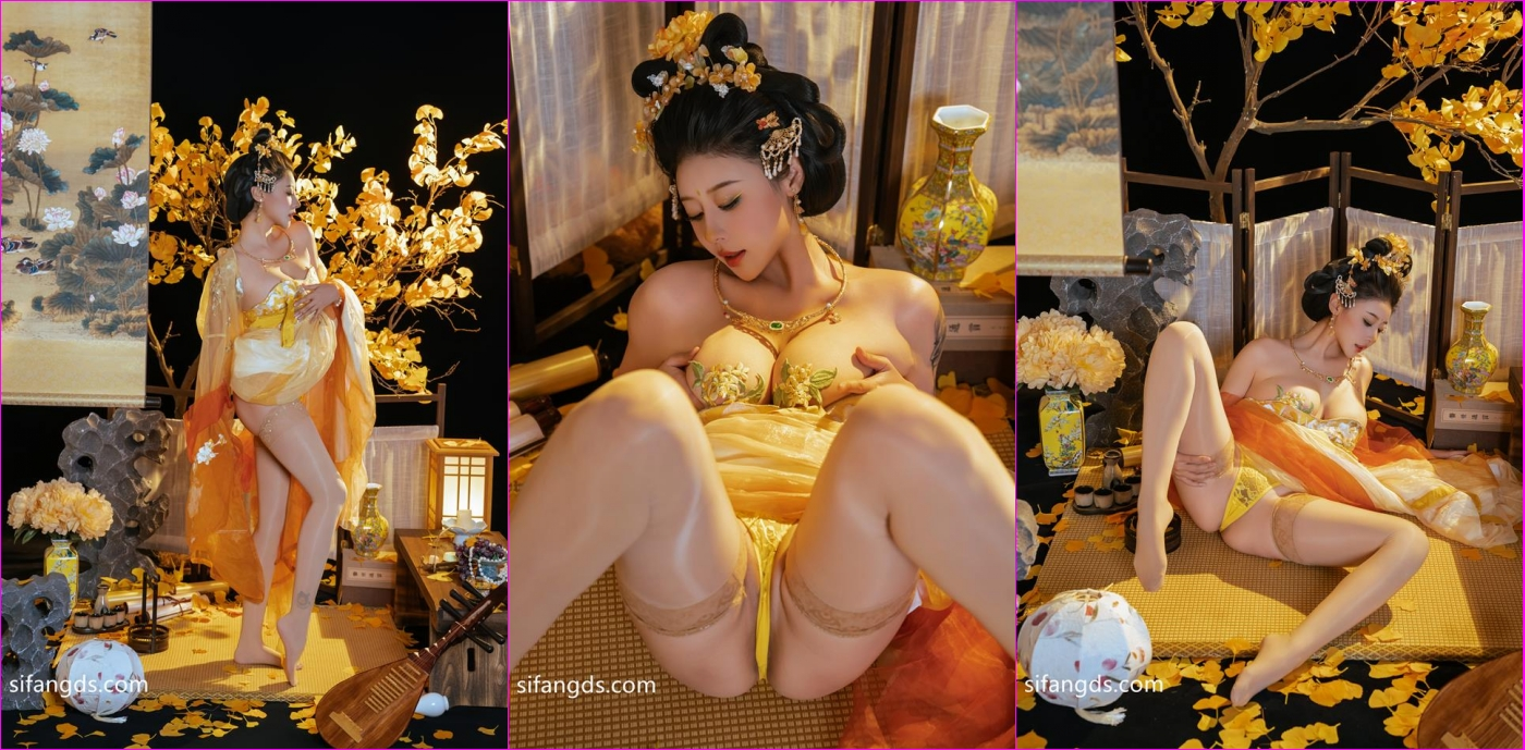 ⚫️中秋劲爆！天然巨乳可盐可甜COSER清纯美少女【奈汐酱】最新付费作品，金笺寄月，超清图片90P+1V 预览图 1