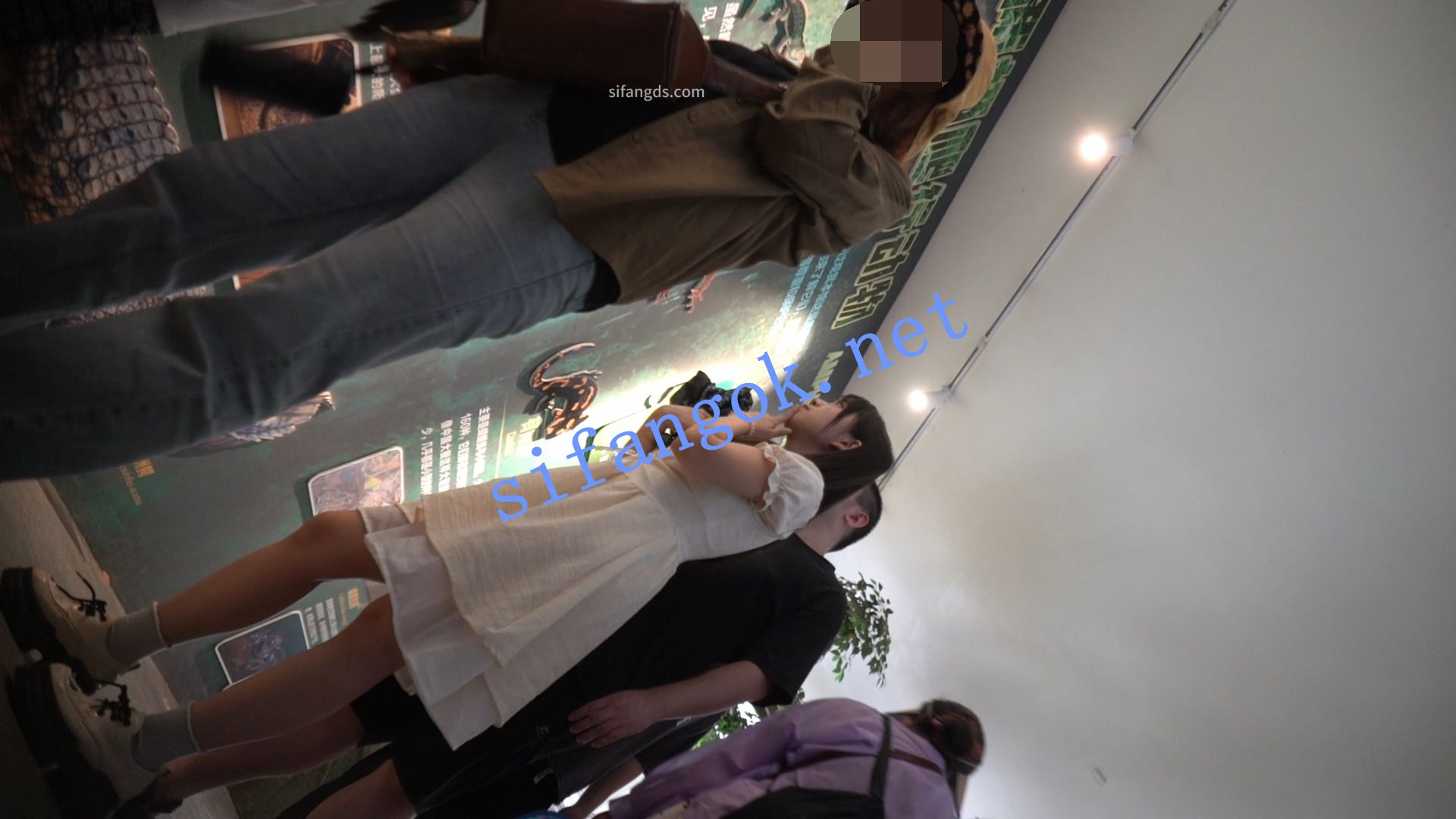 （空城原创）连衣裙美女陪猥琐男友逛公园，无痕N紧裹肉臀 预览图 1