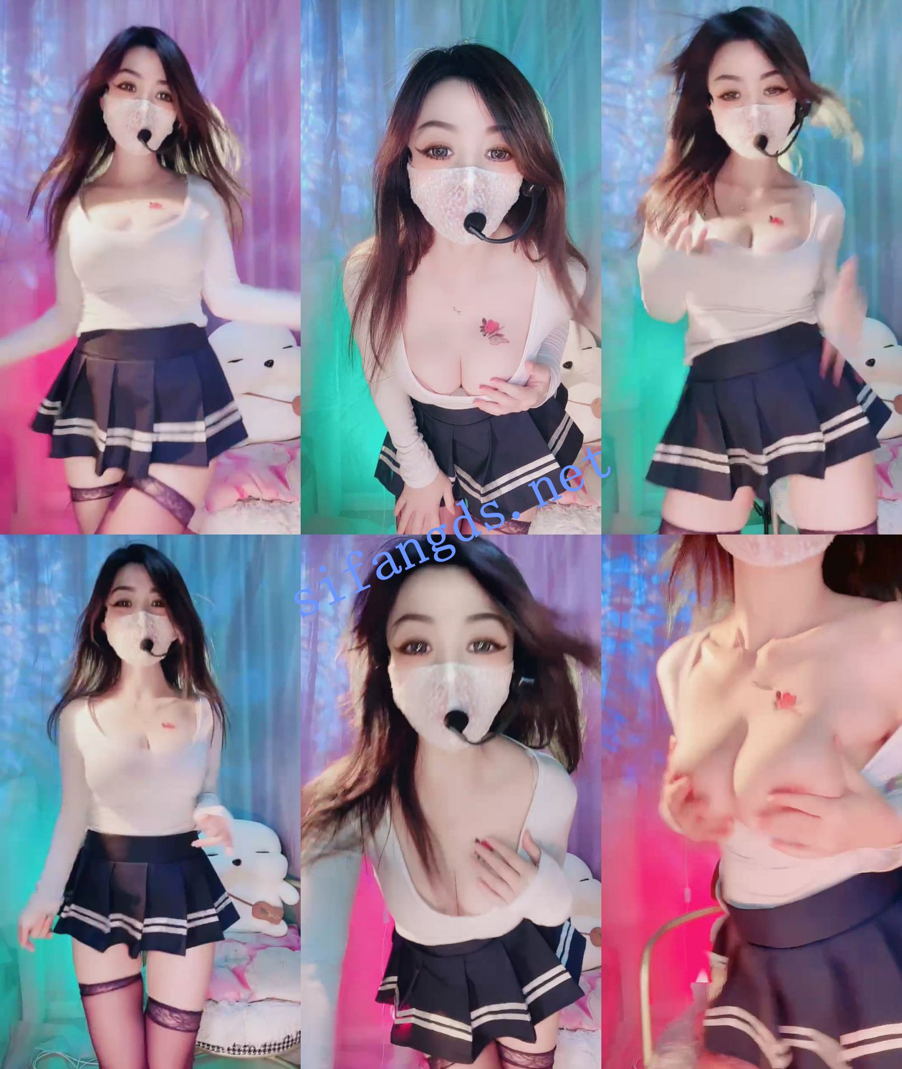 人气模特~奶子脸盆一样大~【窗帘】抖音热舞脱衣秀~迷死人 预览图 1