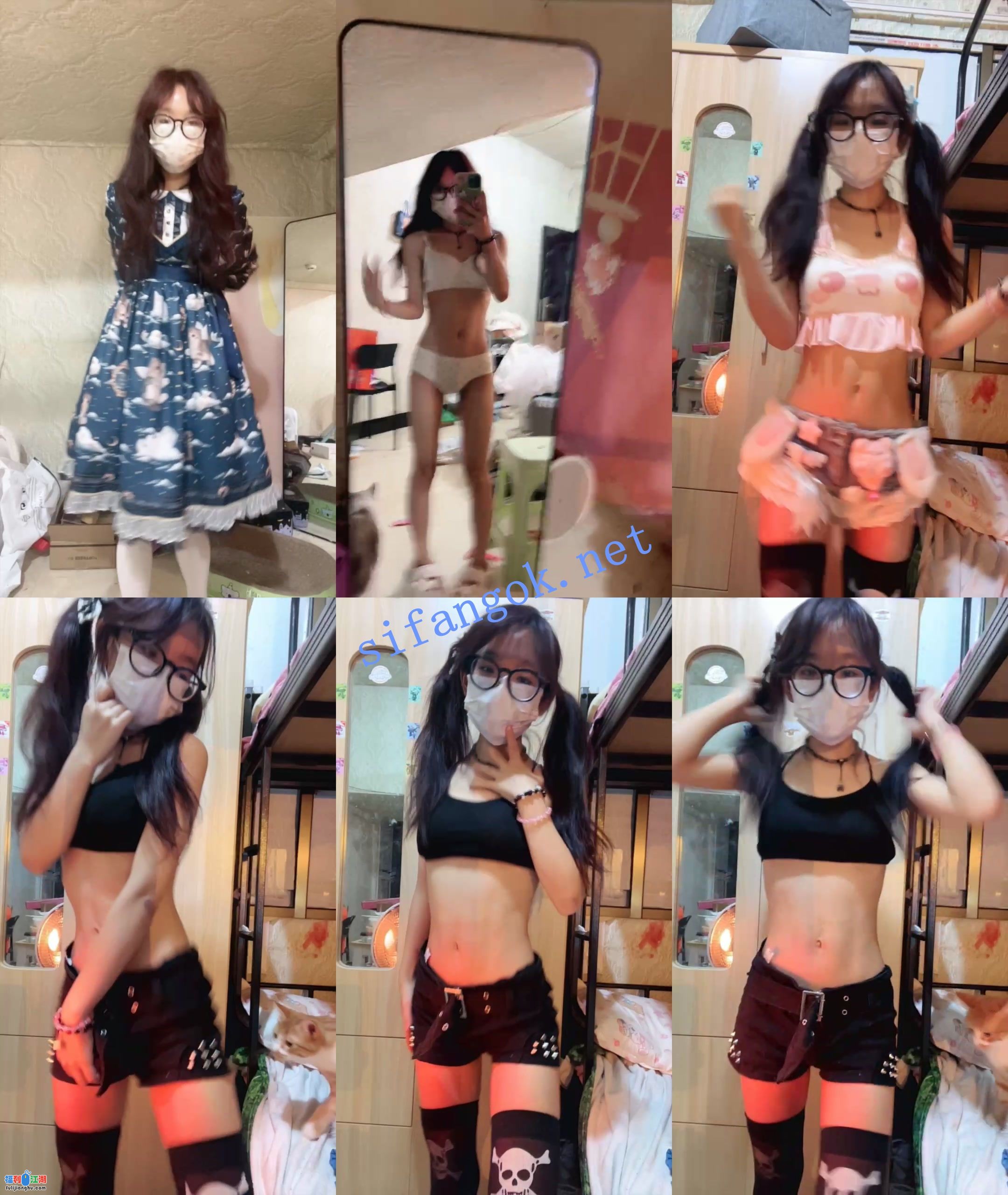 ☑️新人！正宗大学生~宿舍大秀~【冻死小呆】骚舞~道具~！【3.17G】 预览图 1