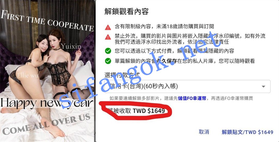 辛尤里 elli Wu-跨年夜直接要你倒数爆精双女双头龙双穴双 预览图 1