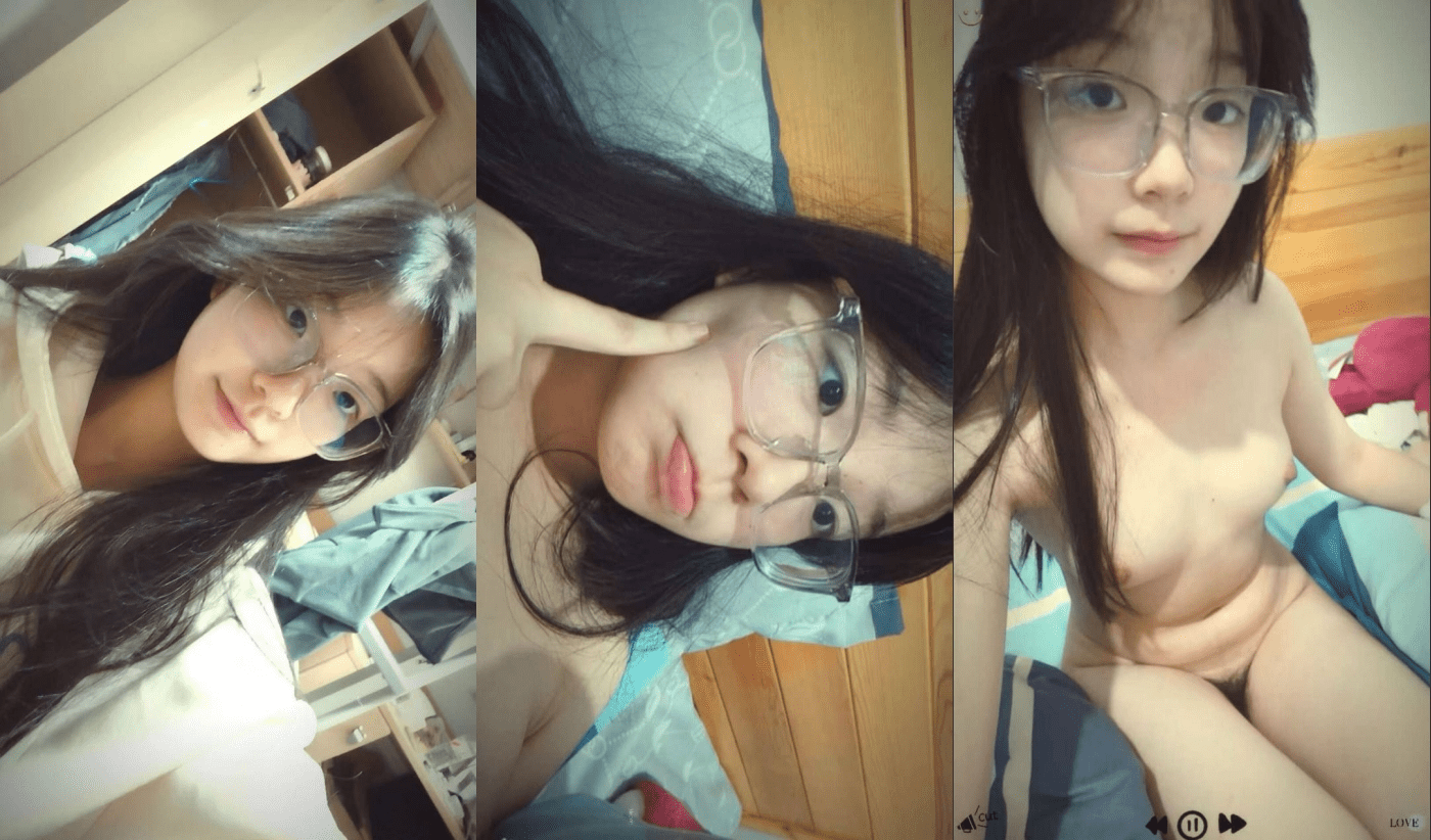 ⚫️云盘高质露脸泄密！单纯眼镜大学生【莹莹】极度反差一面，脸穴同框地瓜自慰与炮友做爱自拍(11V) 预览图 1