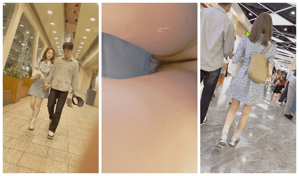 【KFC系列】精品❤️顶级骚货陪大叔逛街·细线骚丁隐约露逼贴着拍骚货下面黑森林 预览图 1