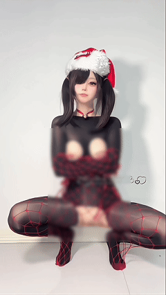 推特顶级COS 希尔薇 2025岁末福利裸舞 圣诞套装顶顶飞 预览图 2