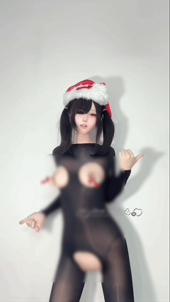 推特顶级COS 希尔薇 2025岁末福利裸舞 圣诞套装顶顶飞 预览图 1