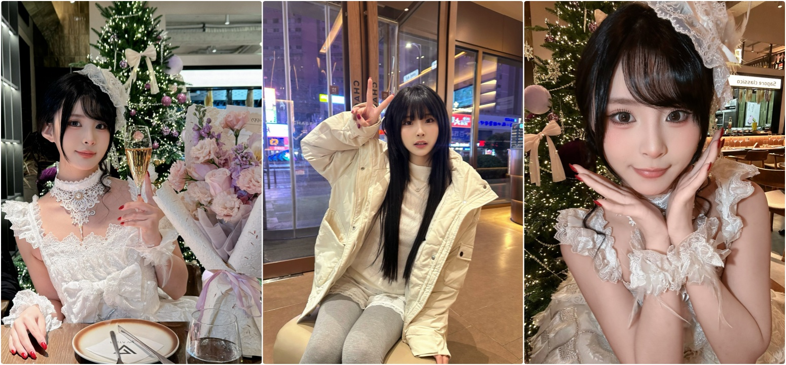 ✅露脸才是王道 极品颜值小姐姐『洛宝』圣诞节快乐！圣诞特辑，淫荡小女仆主动上位骑乘，男人泄欲神器 预览图 1