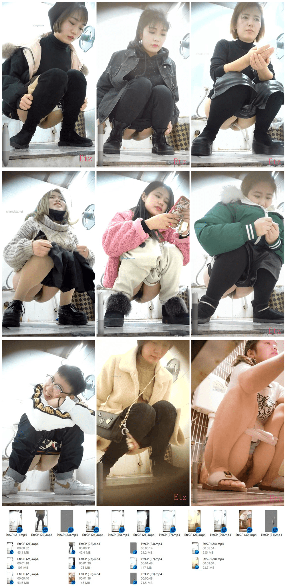 ❤️精品推荐❤️【顶级厕拍】『ETZ全景厕拍』合集作品第3季11V 高跟丝袜美女御姐漂亮学生妹面容私处细节超清楚 预览图 1